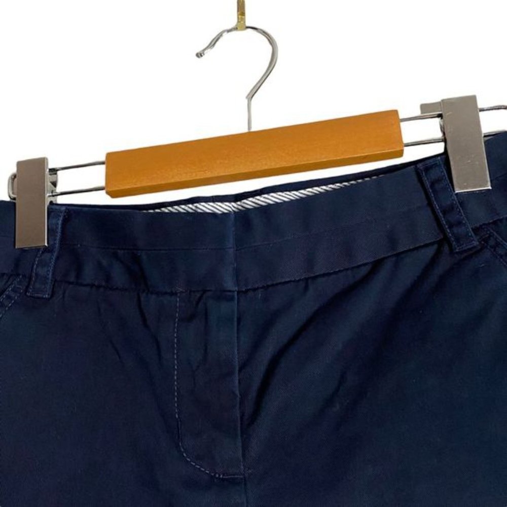 J. Crew Women's Navy Chino Midi Shorts - Picture 2 of 8